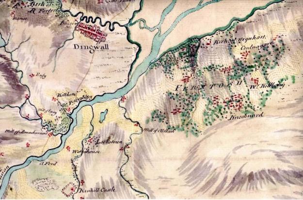 Roys military map of c.1750-51 showing a densely populated area of Ferintosh